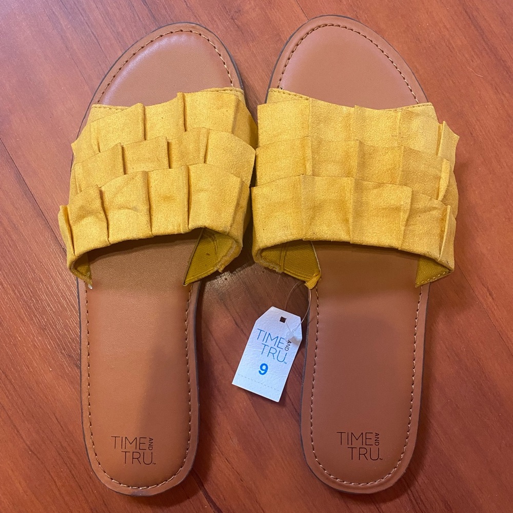 Slip on yellow sandals